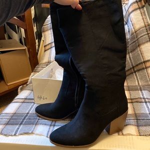 Knee high black boots